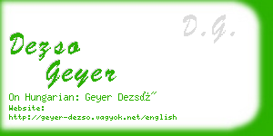 dezso geyer business card